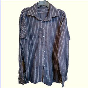 Men's Burberry black script dress shirt size 17 1/2 -44